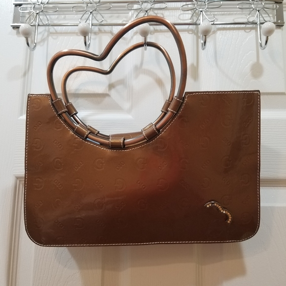 Guess Handbags - Guess Copper colored Embossed Handbag Heart handle